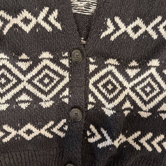 Hollister Tribal Aztec women's cardigan cotton blend boyfriend style size Large - Picture 4 of 8